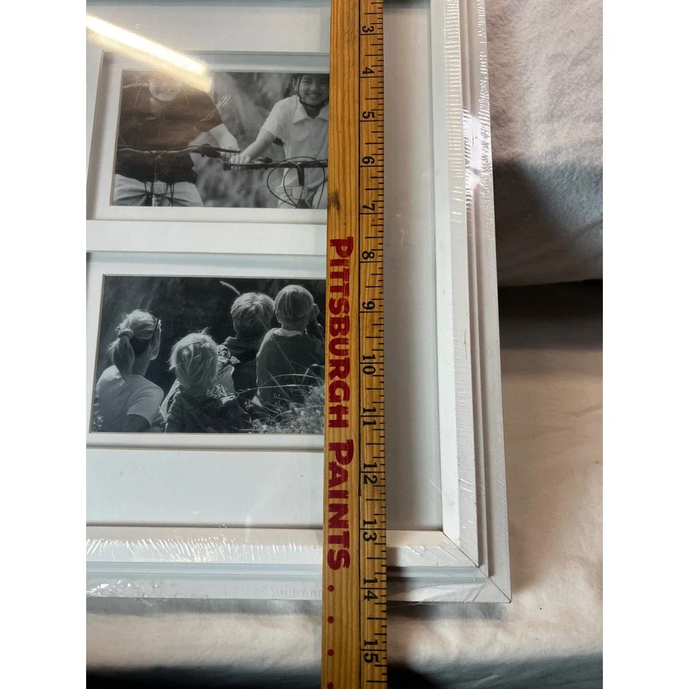 White Wood 4-Opening Collage Picture Frame 4x6 Photos Matted Wall Decor